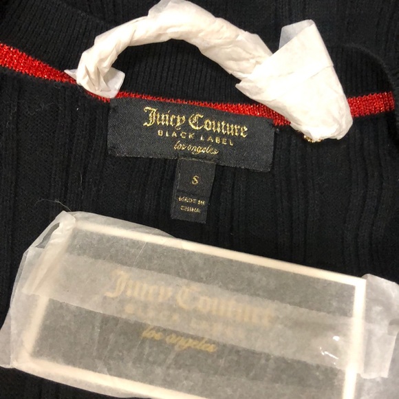 NWT JUICY COUTURE Black Duster Sweater Coat Jacket - Picture 8 of 8